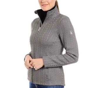 Spyder Stryke Major Cable Mid-Weight Sweater, Color:Depth/Gray, Brand New w/Tags
